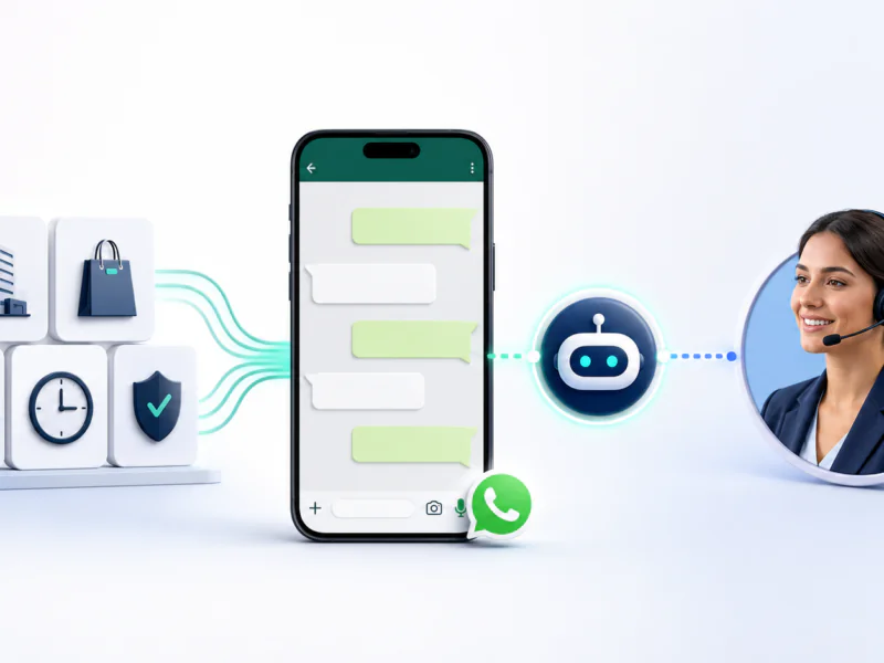 ProConnect WhatsApp assistant suggesting a substitute product for an unavailable item