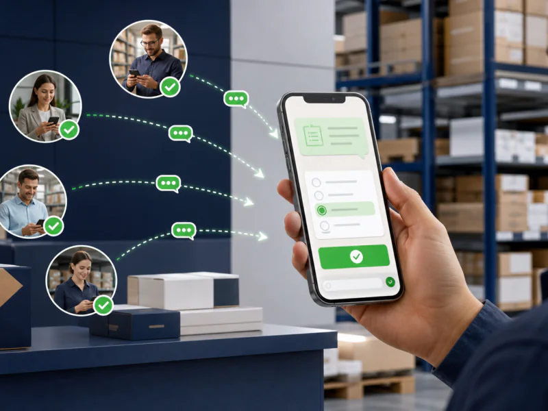 Business customers completing a mobile survey in a wholesale environment