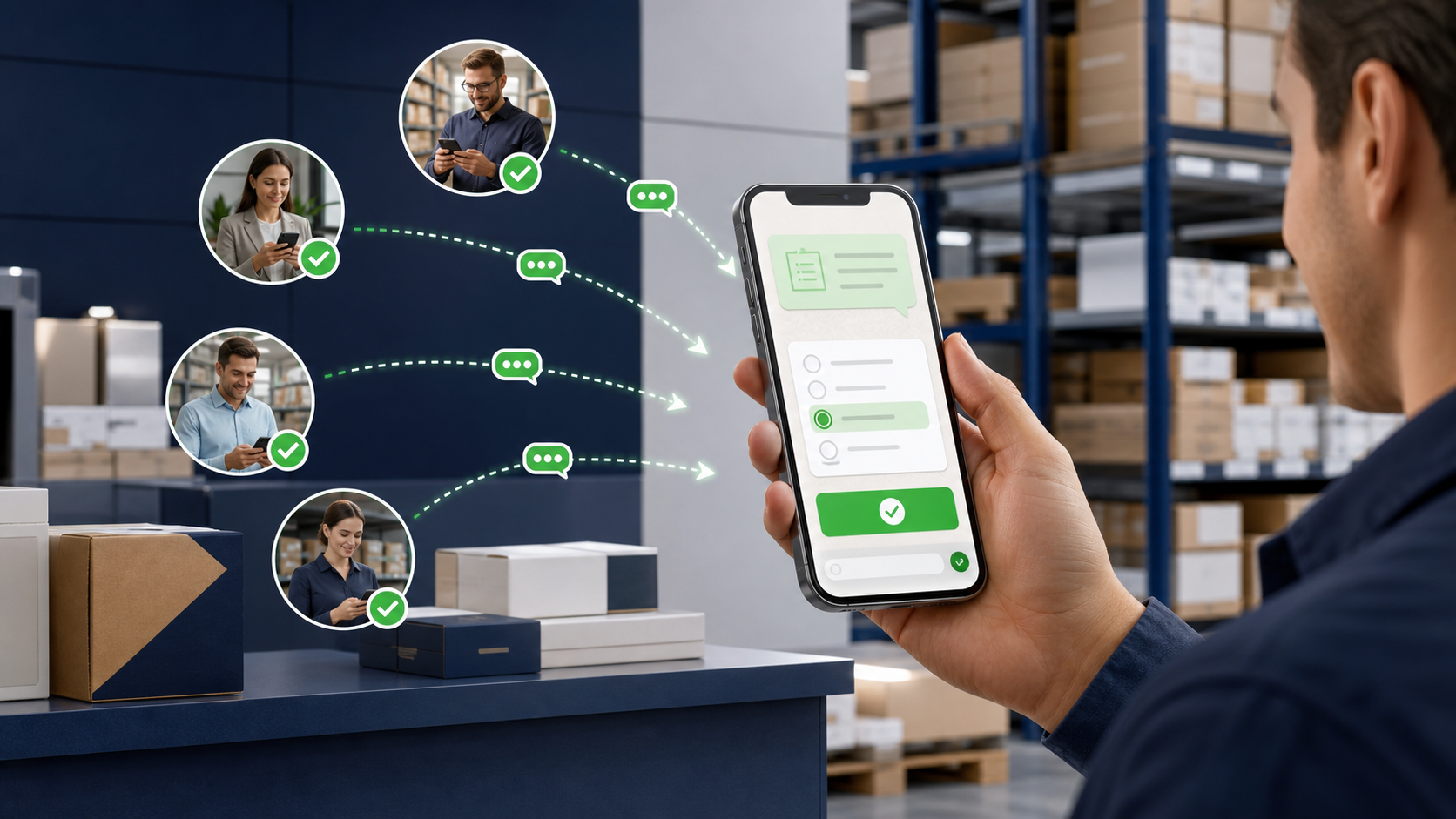 Business customers completing a mobile survey in a wholesale environment